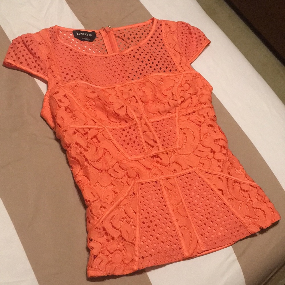 Bebe orange short sleeve